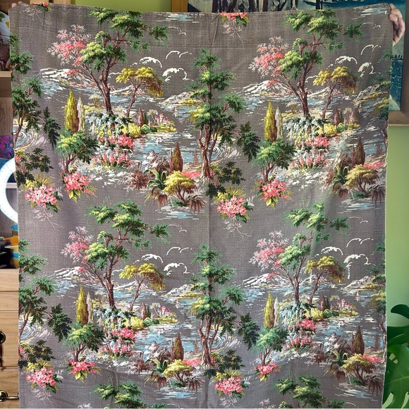 Other - Two Vintage Barkcloth Curtain Panels